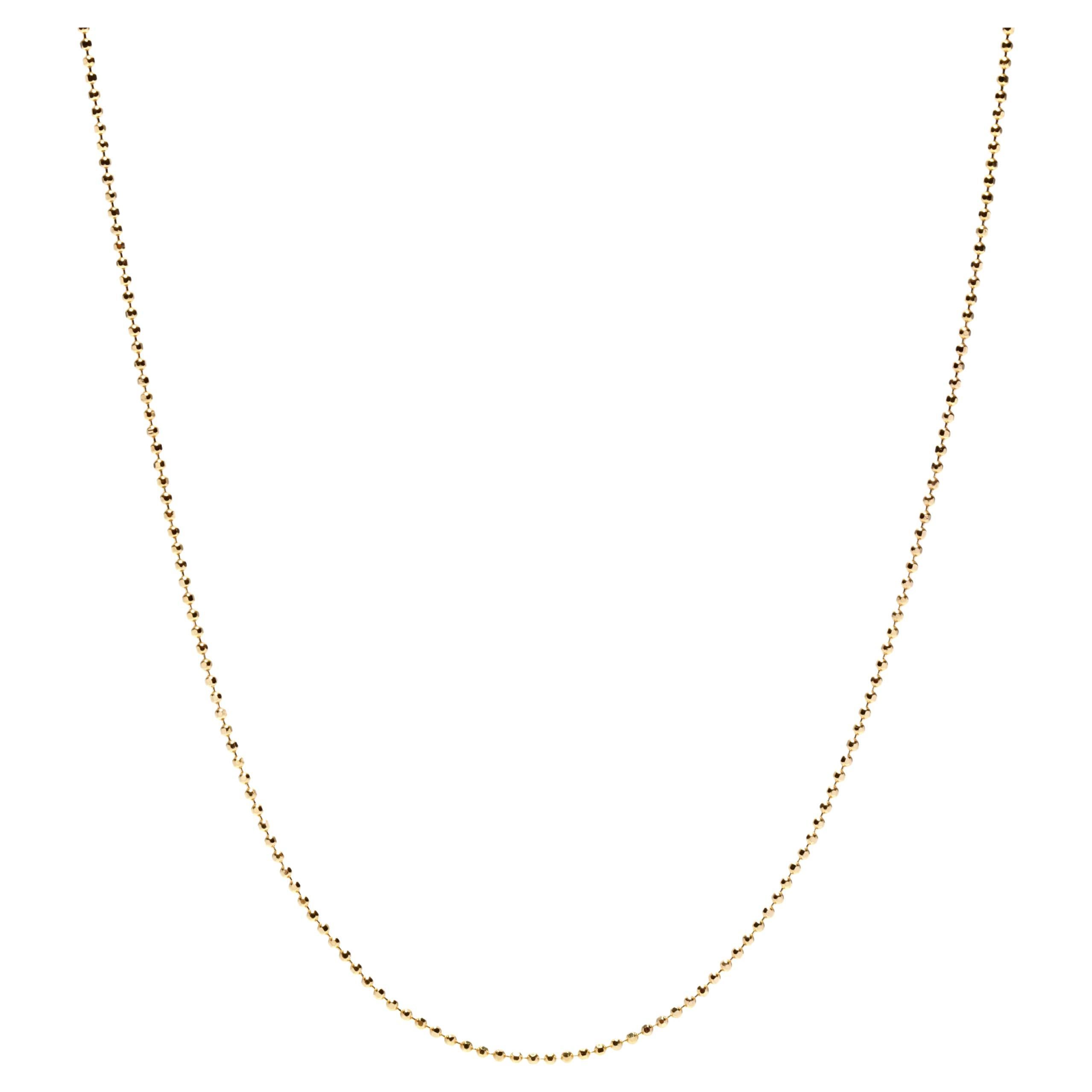 Bead Chain, 14K Yellow Gold, Simple Bead Chain, Simple Pendant Chain, Minimalist