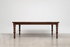 Mesa de comedor "Bead Legs Lite" - Mesa de comedor moderna hecha a mano en nogal negro