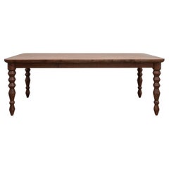 Mesa de comedor "Bead Legs Lite" - Mesa de comedor moderna hecha a mano en nogal negro
