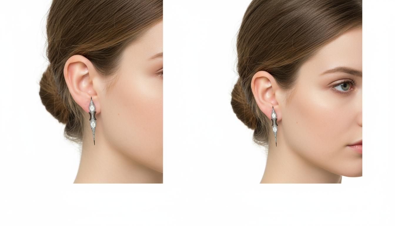 Pendientes de diamantes Bead Lightning, oro rosa de 18 quilates, Austy Lee en venta 2