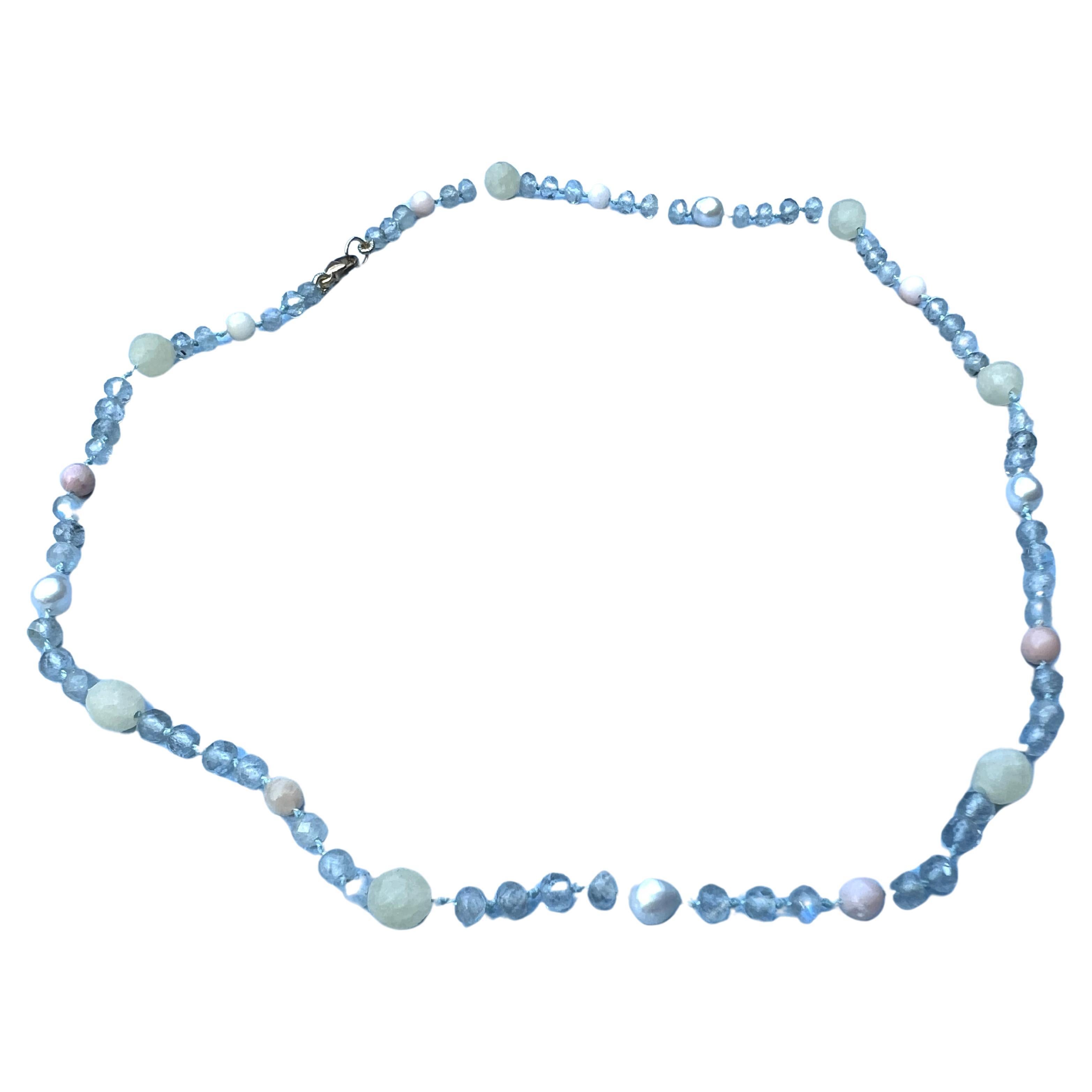 Perlenkette Multi Edelstein Perle Rosa Opal Labradorit Gelb Calcit

17