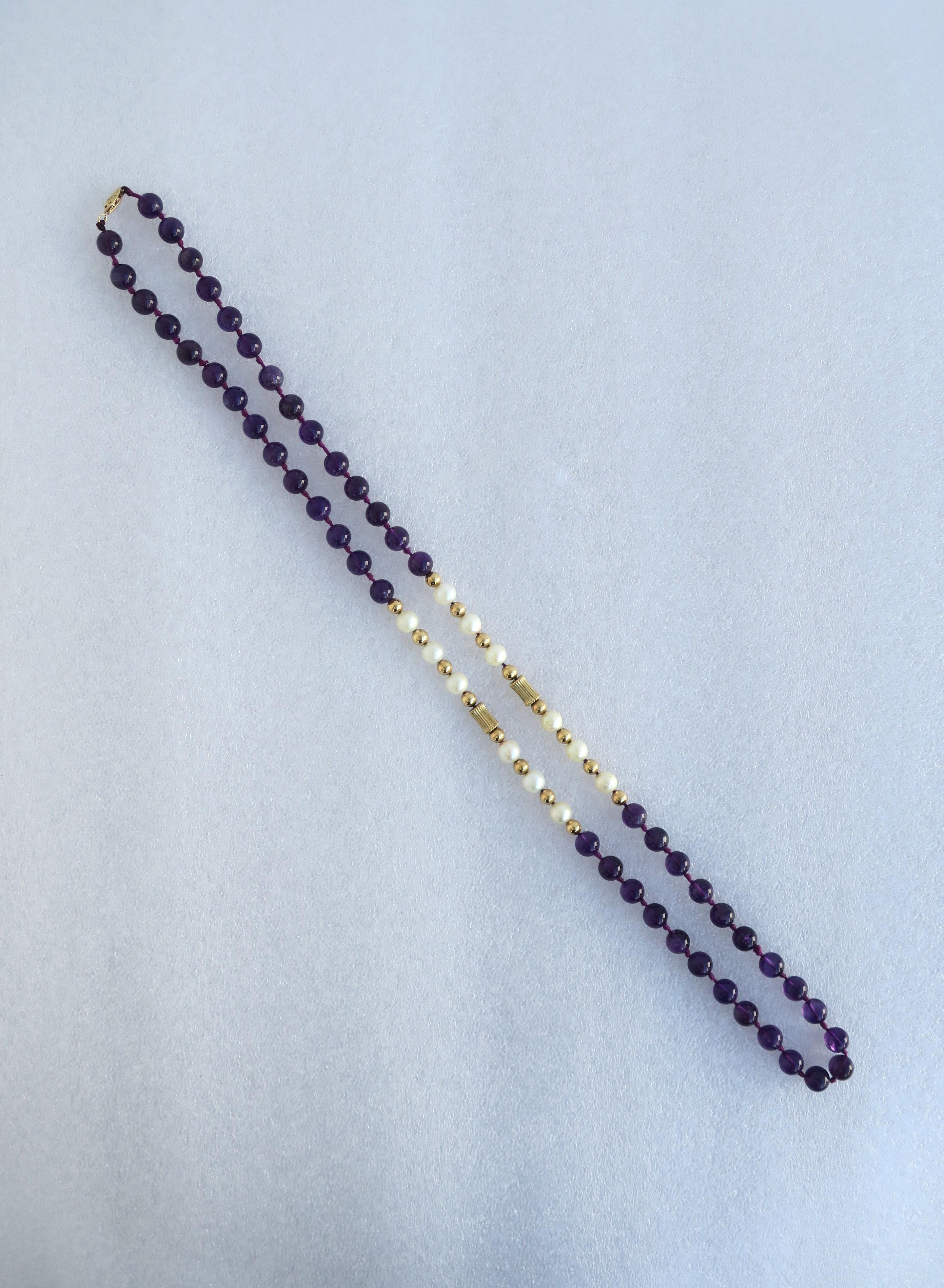 Bead and Pearl Necklace or Choker Necklace In Good Condition In New York, NY