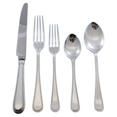 Bead Round by Carrs Sterling Silver Flatware Set Dinner for 12 Service 63 Pieces