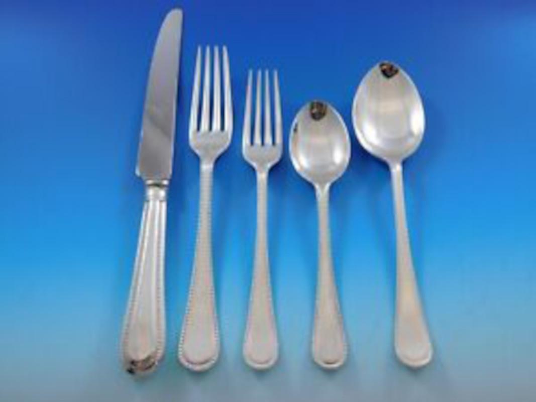 Superb Bead - Round by Carrs - Sheffield England Sterling Silver Flatware set - 41 pieces. The pieces are large, heavy, and well balanced. This set includes:

8 Dinner Knives, 9 3/4