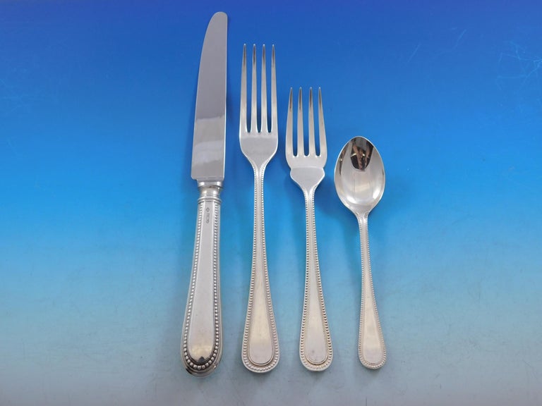 Bead Round by Carrs Sterling Silver Flatware Set Dinner Service 87