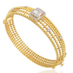 Pulsera brazalete con cuentas de oro de 14 quilates y diamantes Sunlight