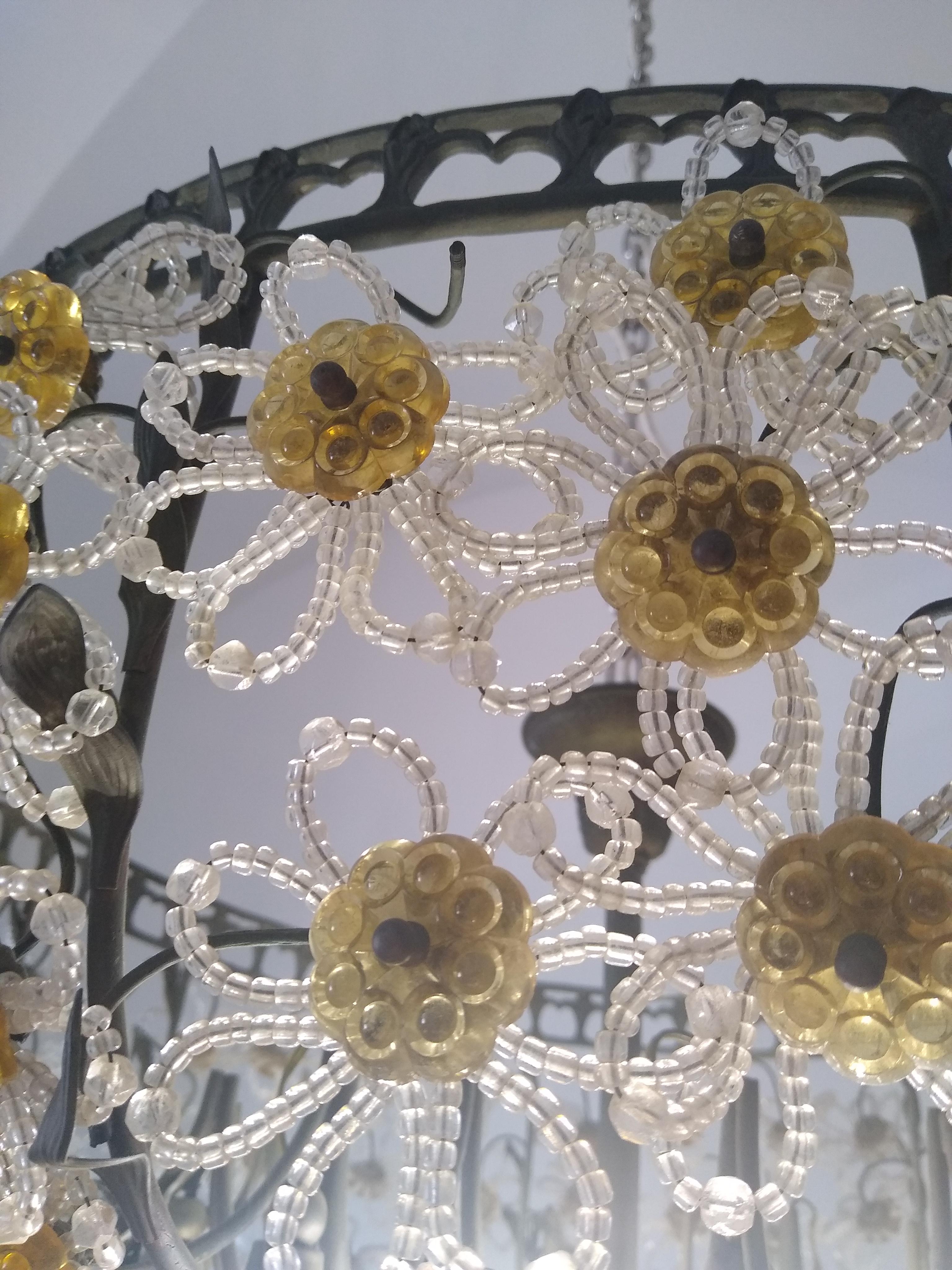 Empotrable de cristal ámbar, Italia Década de 1940 en venta 3
