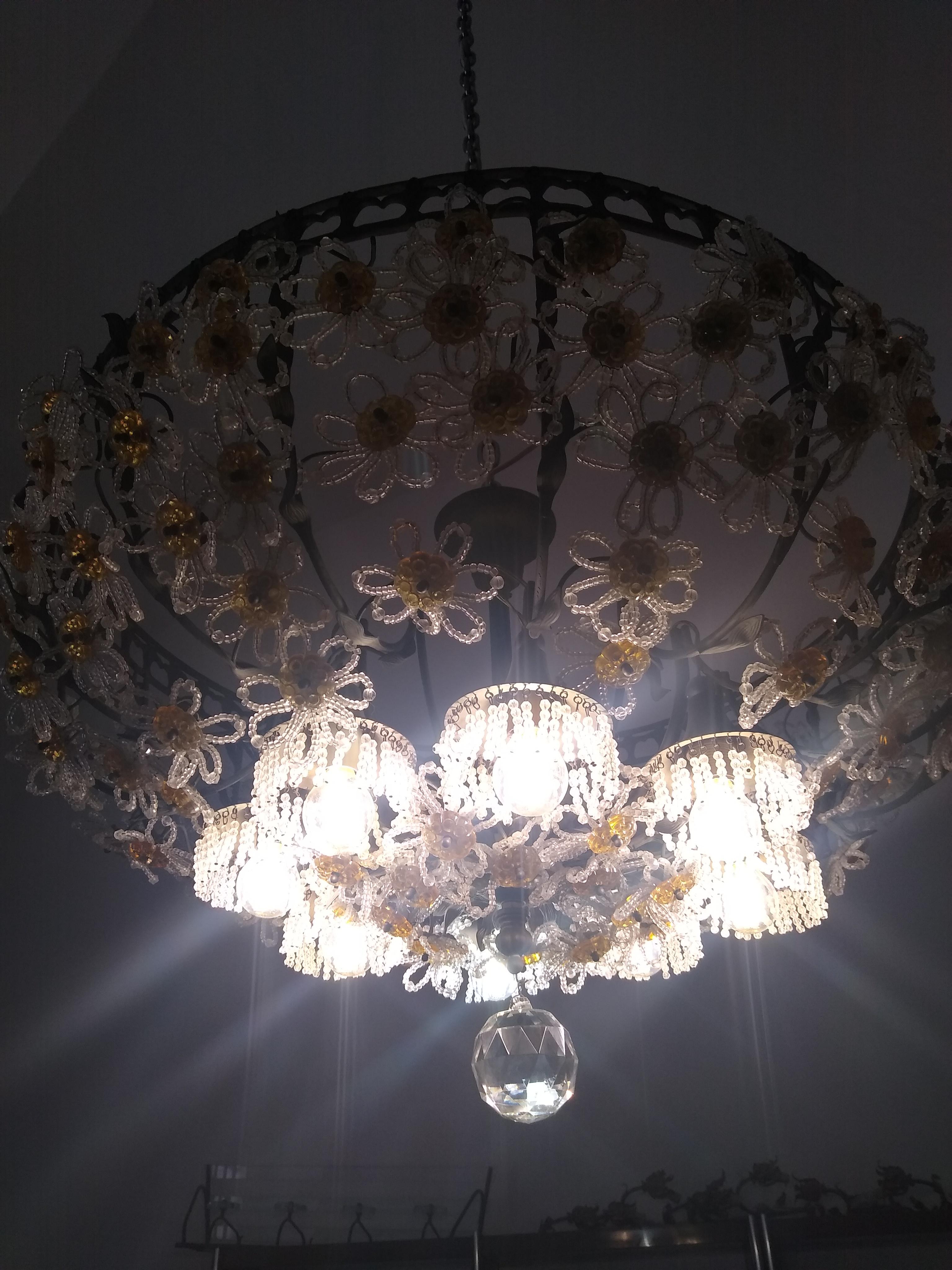 Empotrable de cristal ámbar, Italia Década de 1940 en venta 6
