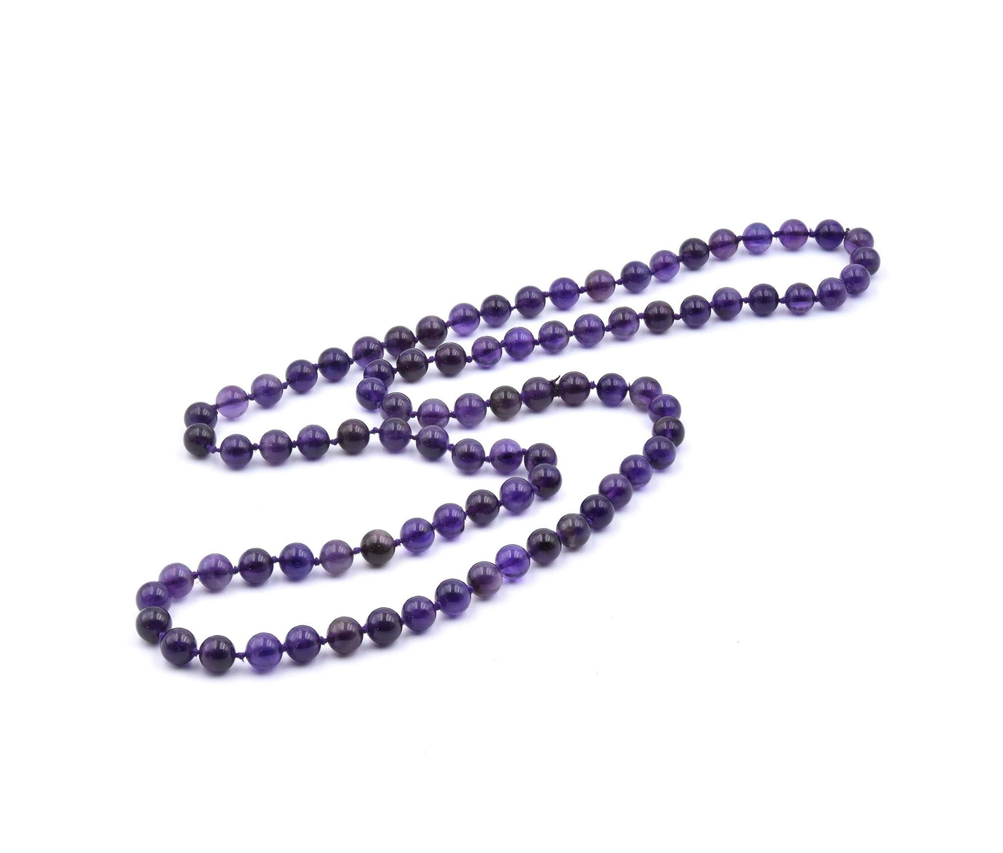 Round Cut Beaded Amethyst Necklace