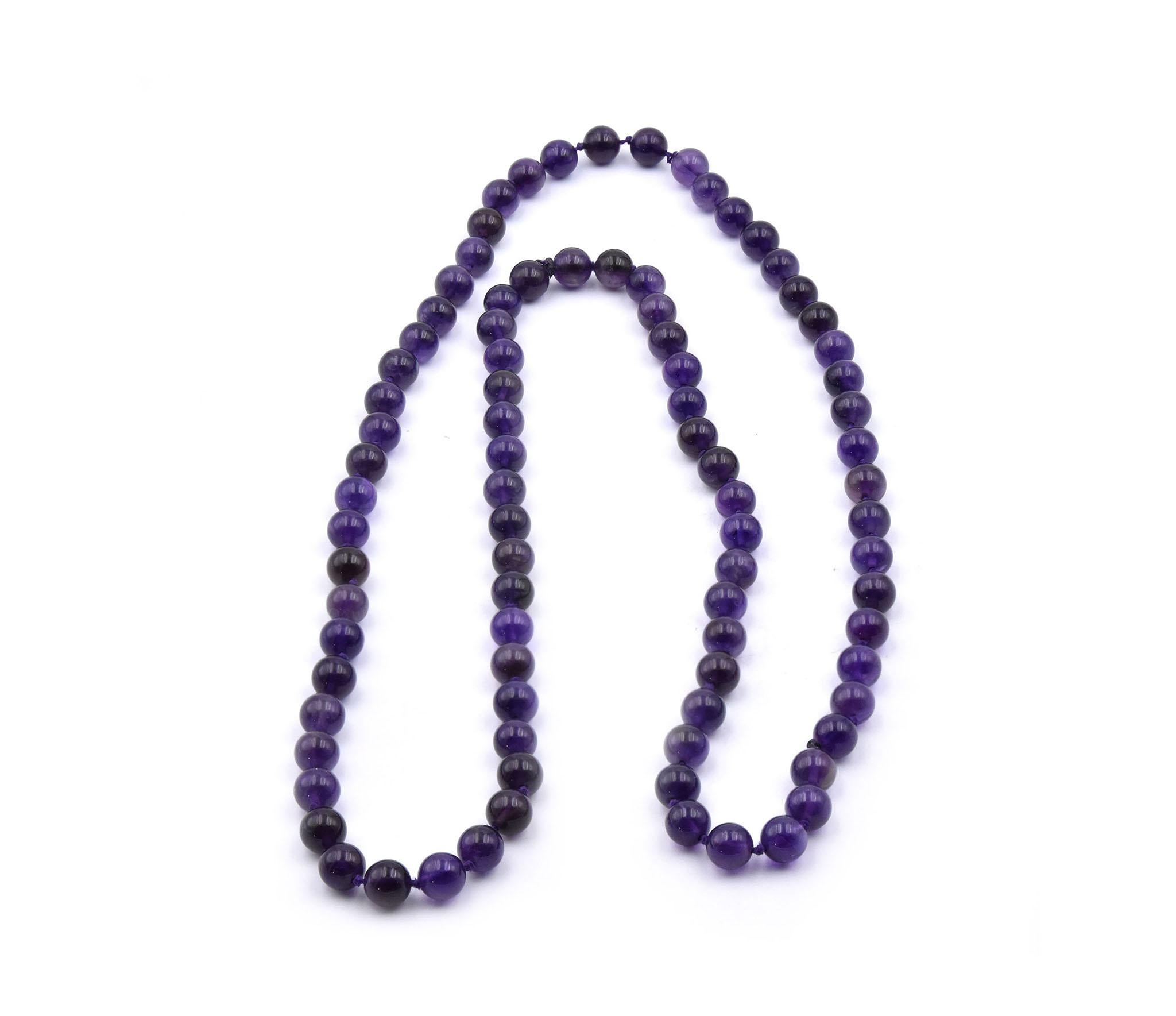 Beaded Amethyst Necklace In Excellent Condition In Scottsdale, AZ