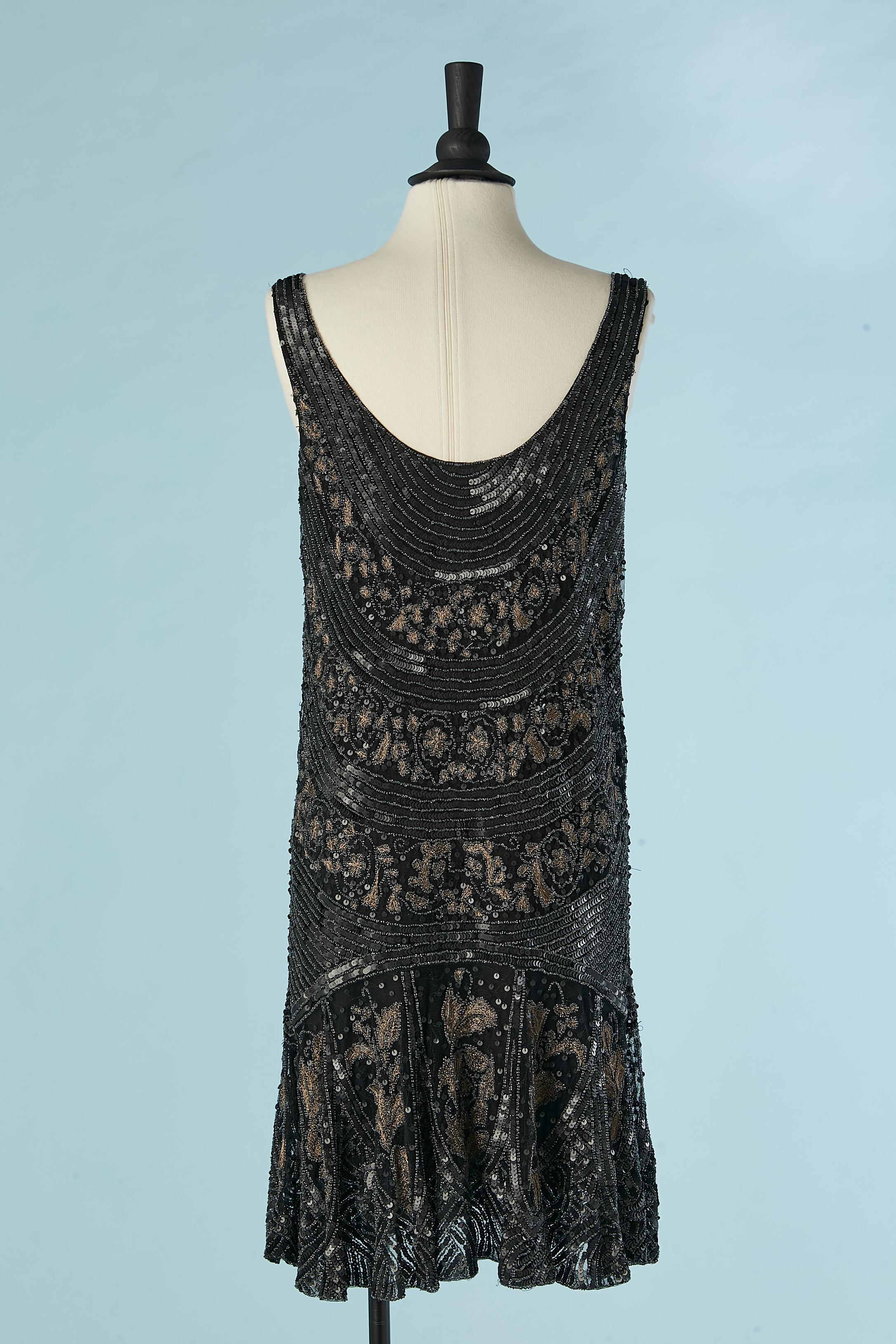 Beaded and sequin Flapper dress 1920's inspiration RL by Ralph Lauren For Sale 1