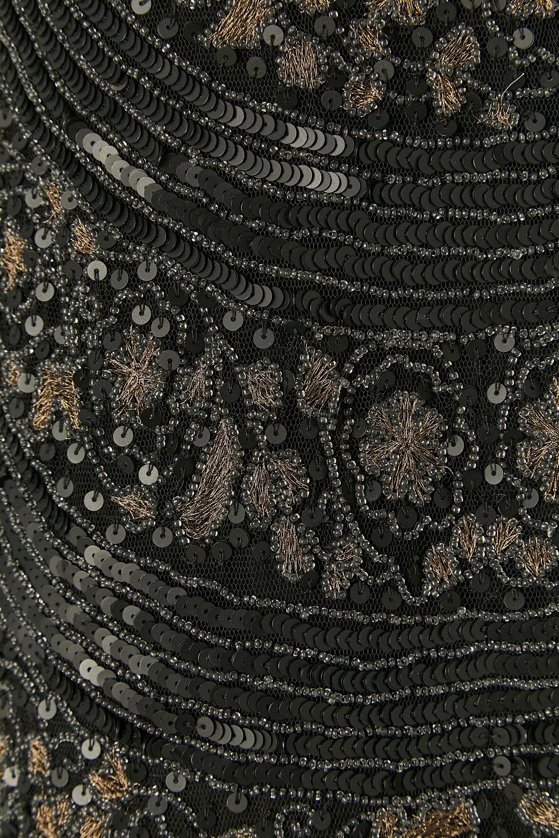 Beaded and sequin Flapper dress 1920's inspiration RL by Ralph Lauren For Sale 2