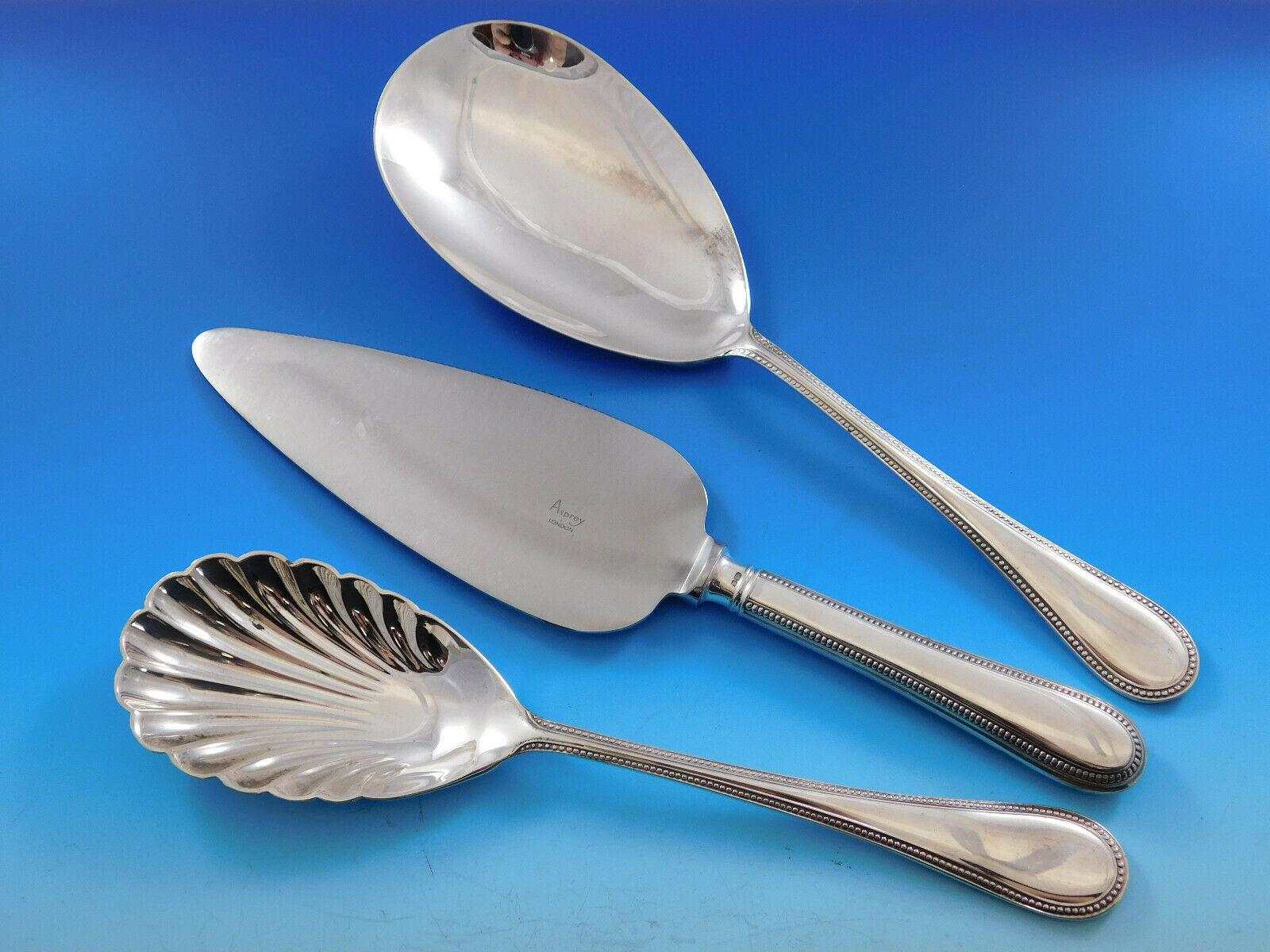 Juego de Cubiertos de Plata de Ley Inglesa Asprey de 124 Piezas Cena de Lujo en venta 2