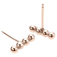 Charmed by a Cause Beaded Bar Stud Earrings Rose Gold
