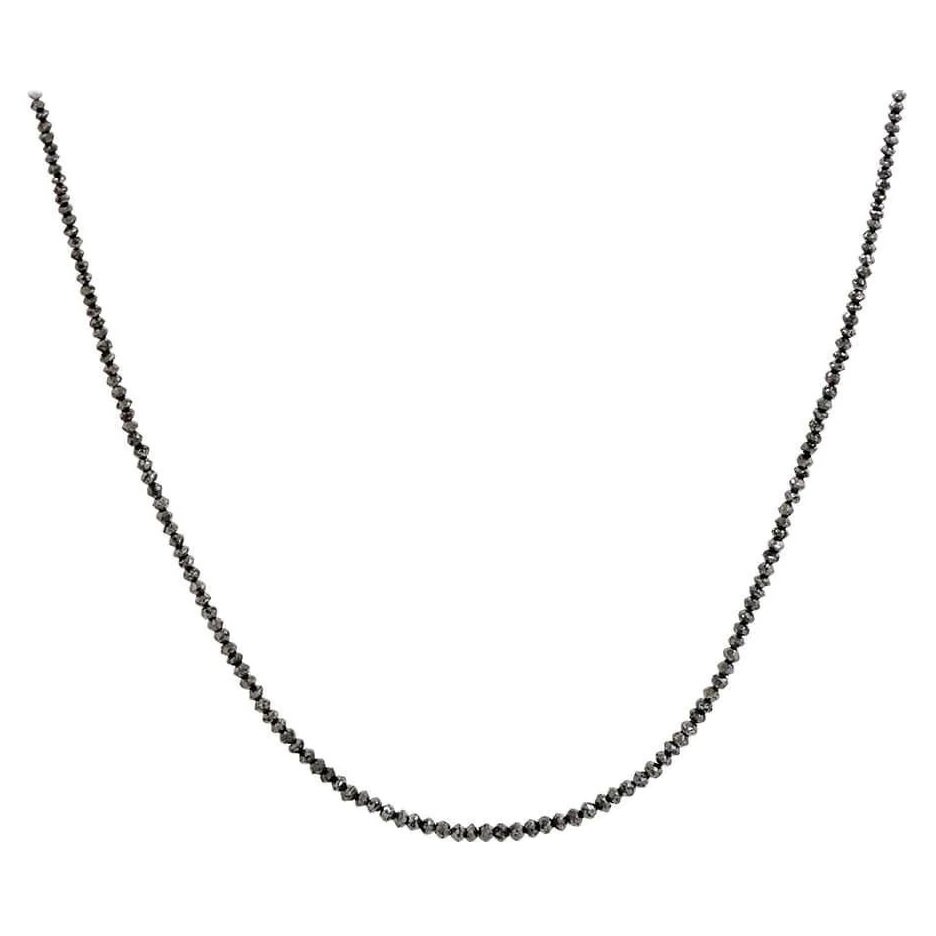 Collier en perles et diamants noirs