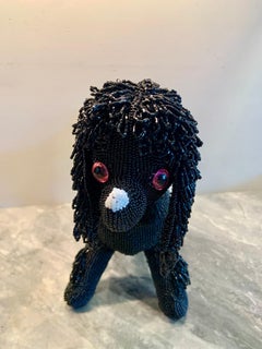 Beaded Black Poodle Purse Handmade in Japan by Walborg