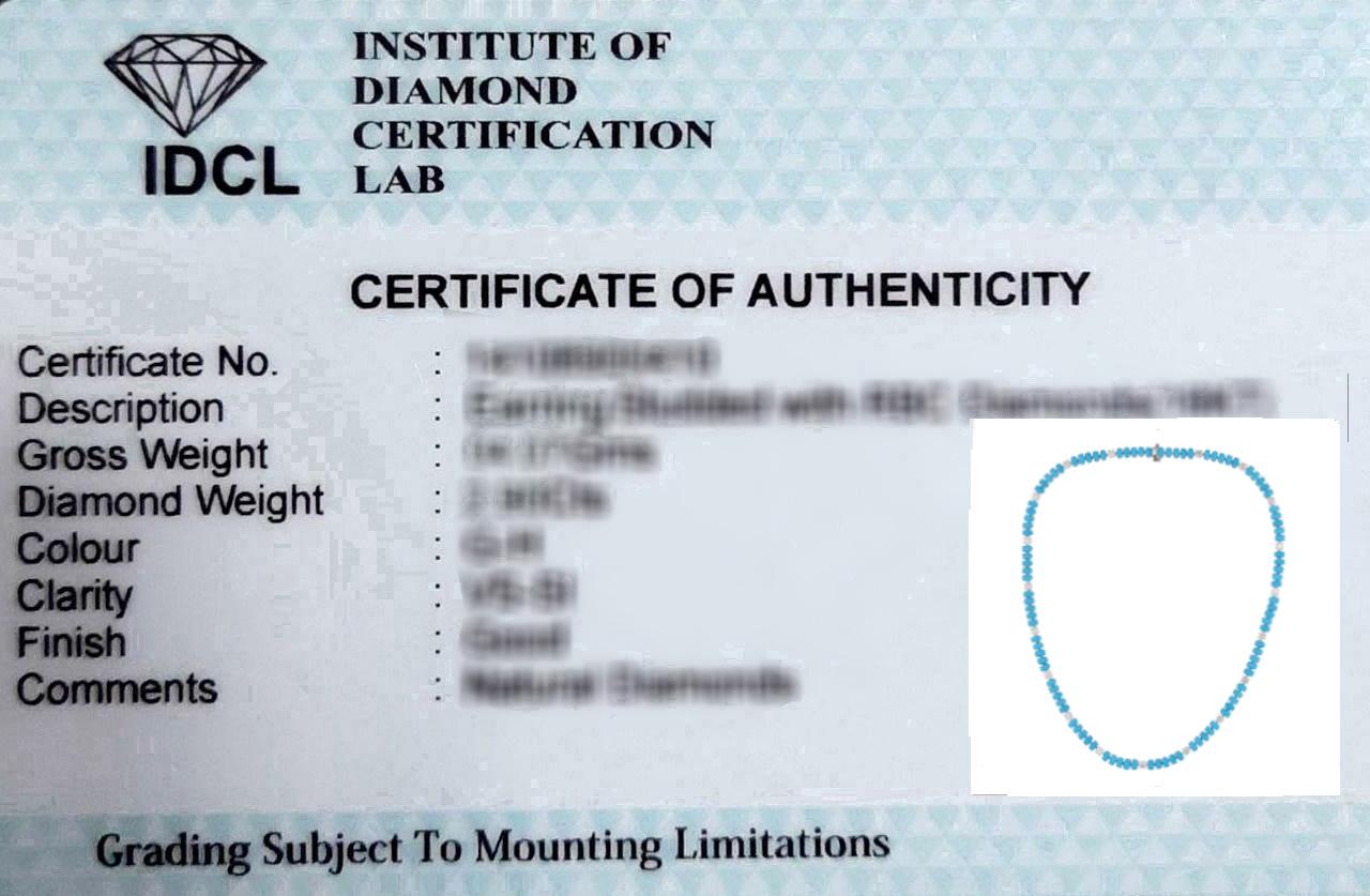 Collana con perline in turchese blu TCW22.42 e diamanti A Link Anniversario in oro bianco 14k in vendita 1