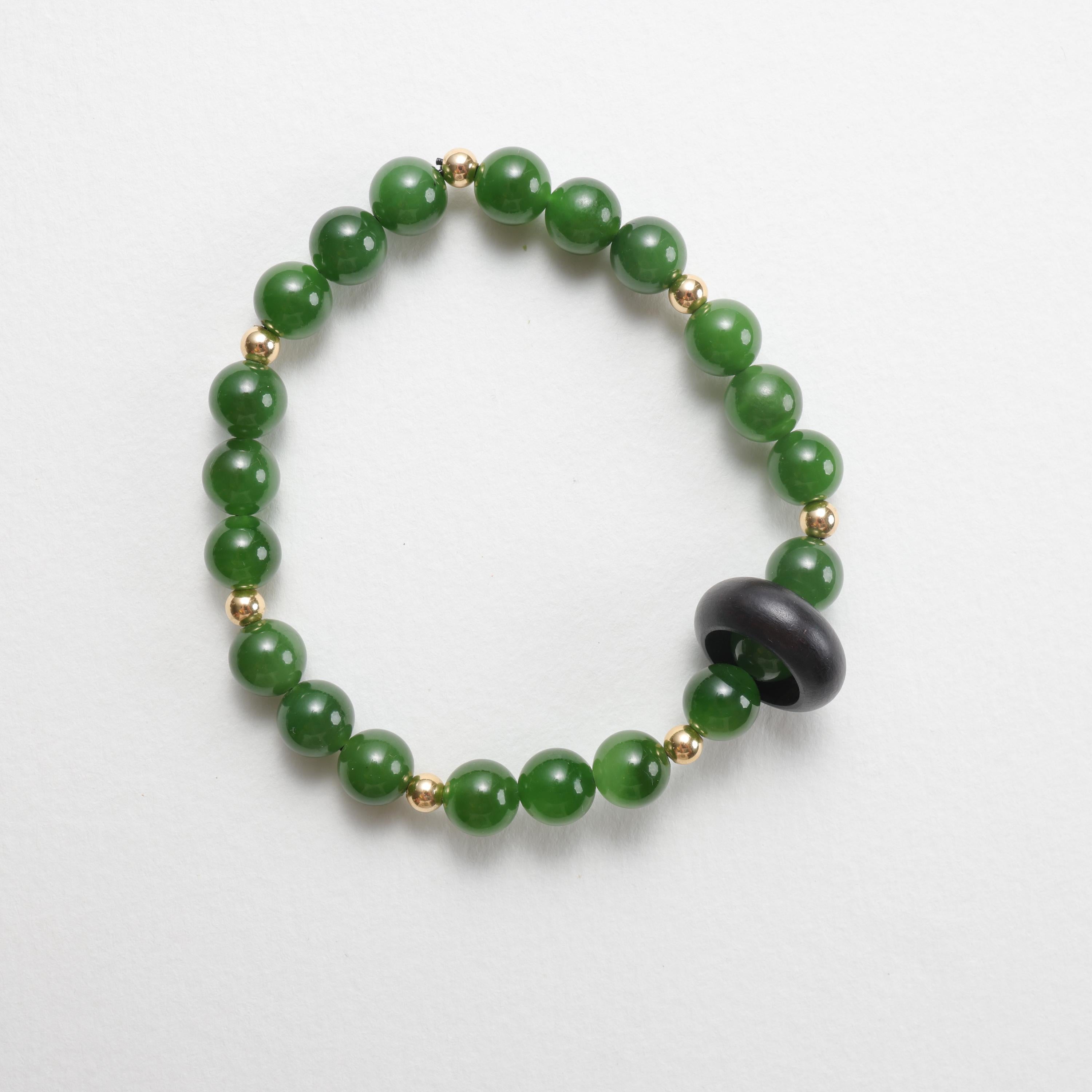 18k gold jade bracelet