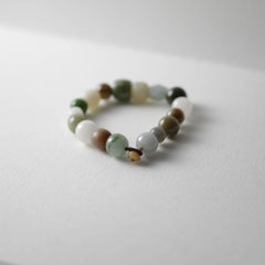 Beaded Bracelet Jadeite & Nephrite, One-of-a-Kind, Certified Untreated, New, 8"