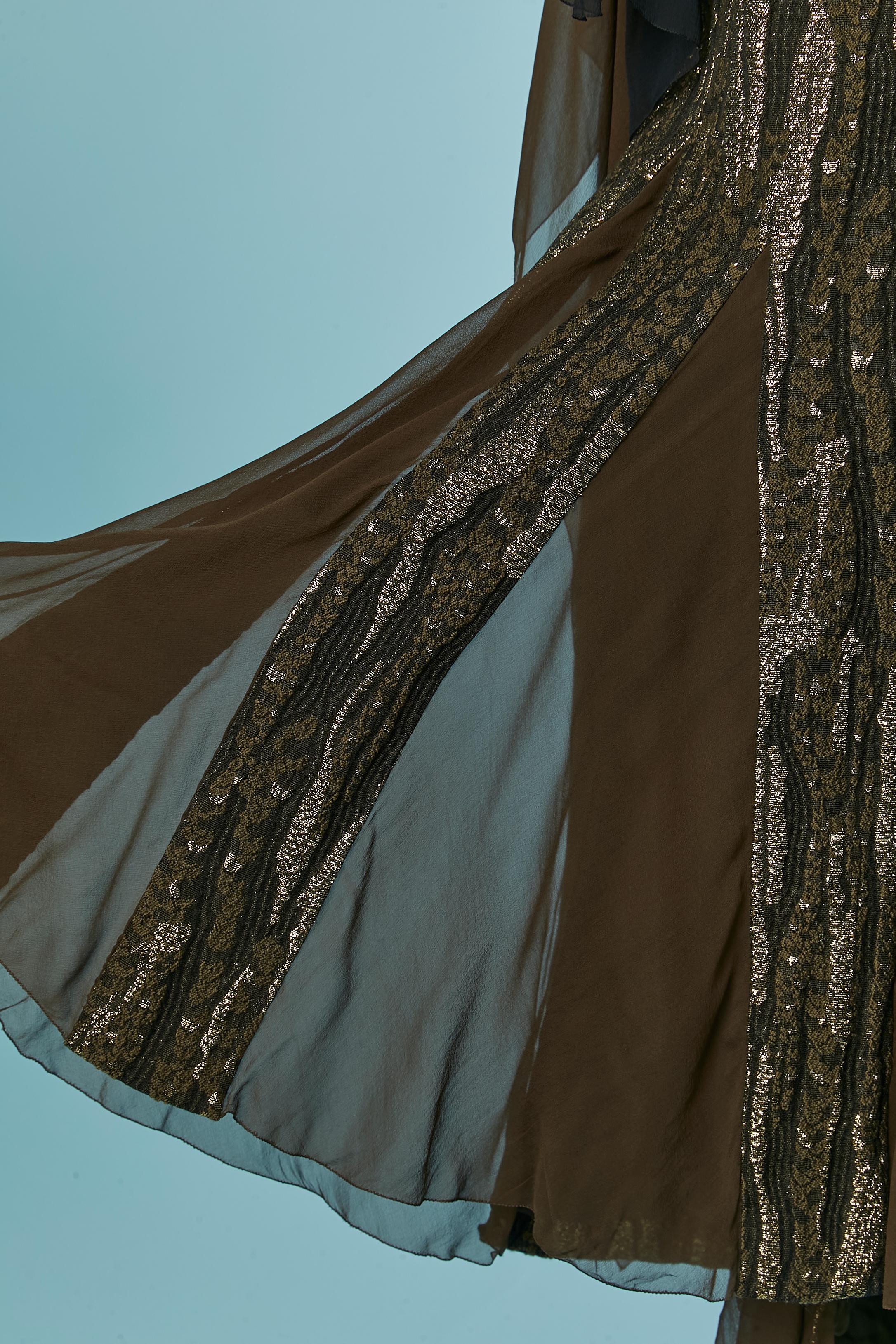 Vestido de noche brocado con cuentas y manga larga JUANITA SABBADINI en venta 2