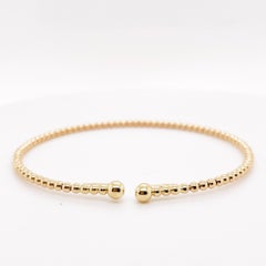 Brazalete Bujukan de Cuentas, Oro Amarillo, Brazalete Flexible