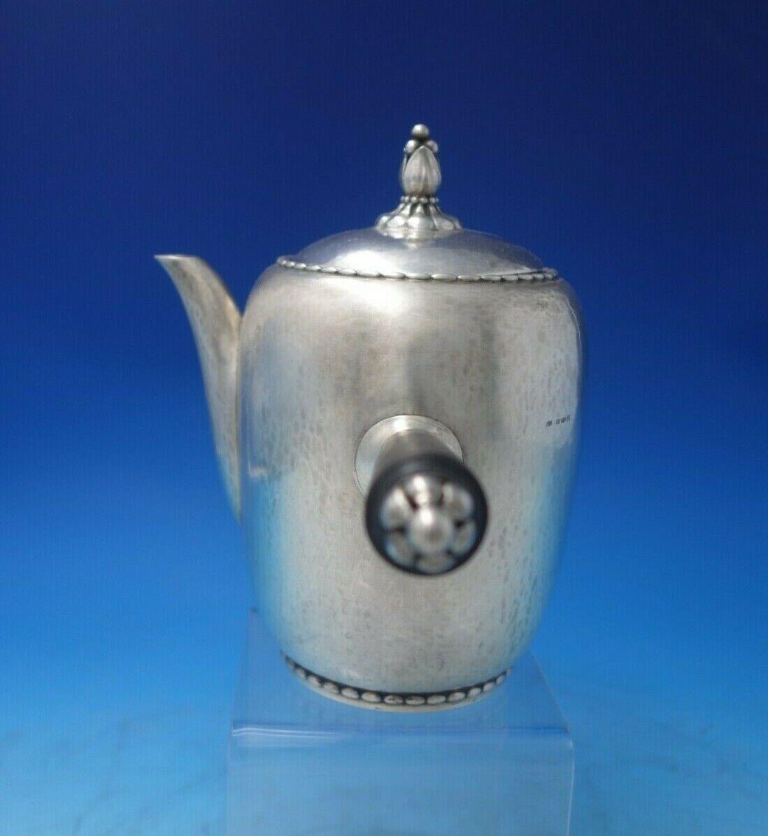 Beaded by Georg Jensen Sterling Silver Chocolate Pot Set 3pc #187 '#5925' 1