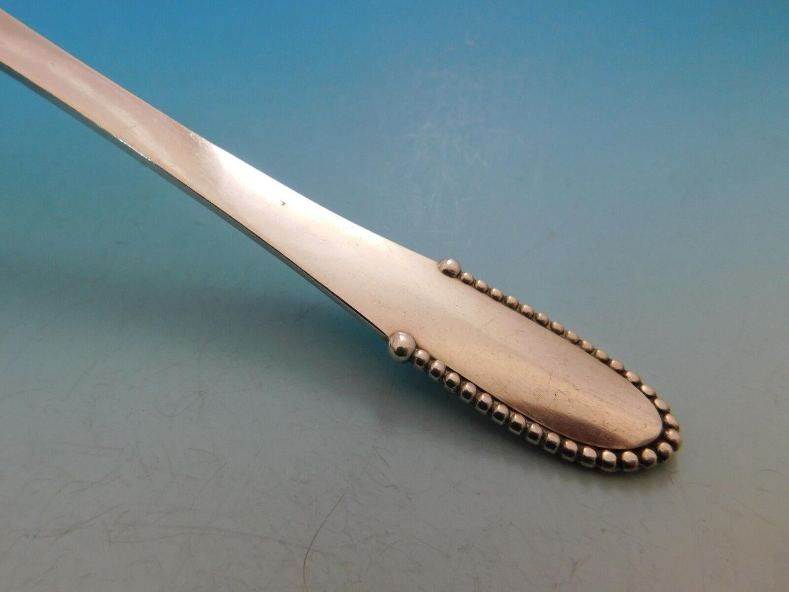 56-teiliges Tafelbesteck aus Sterlingsilber mit Perlen von Georg Jensen für 8 Personen, Dinner im Zustand „Hervorragend“ im Angebot in Big Bend, WI