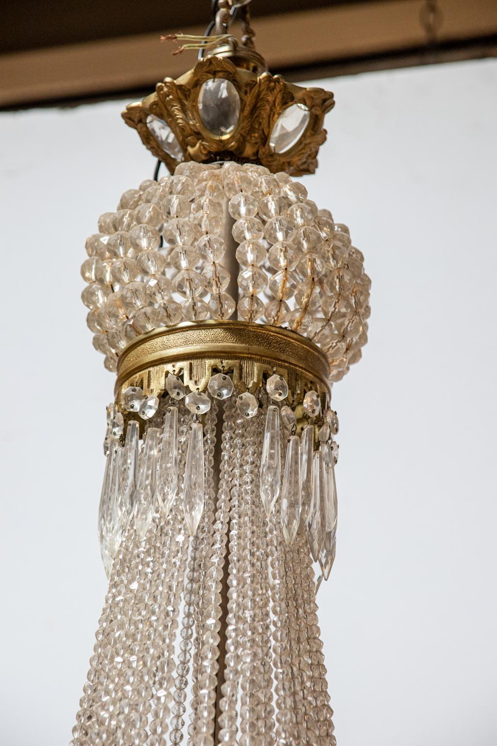 Beaded Chandelier In Good Condition For Sale In Stamford, CT