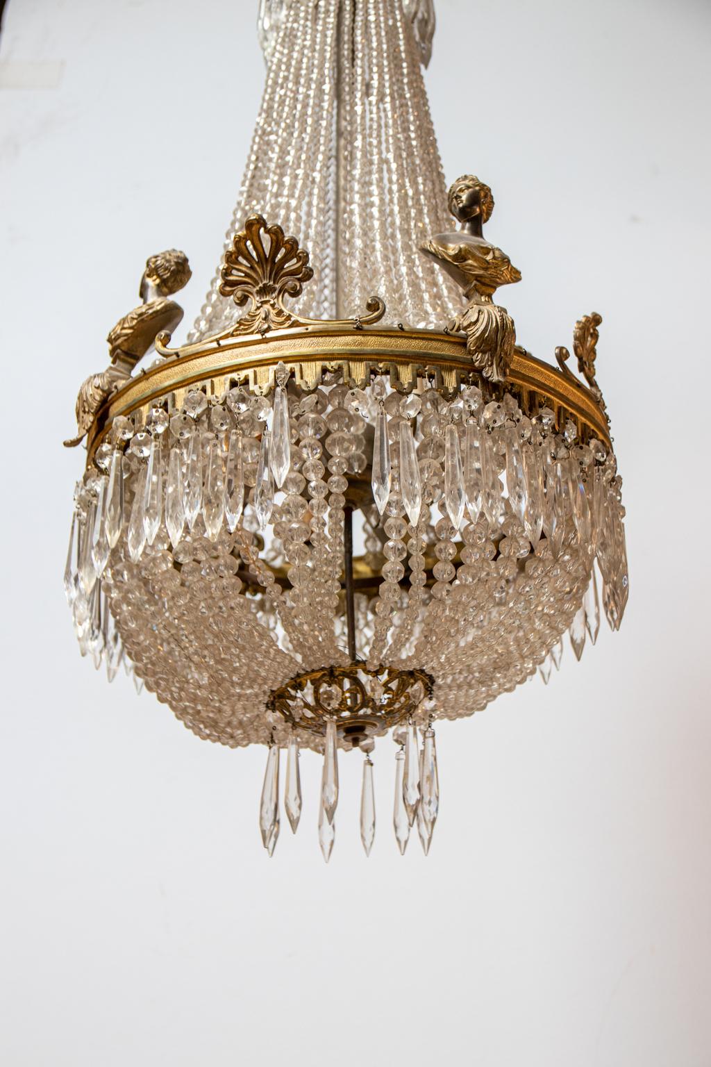20th Century Beaded Chandelier For Sale