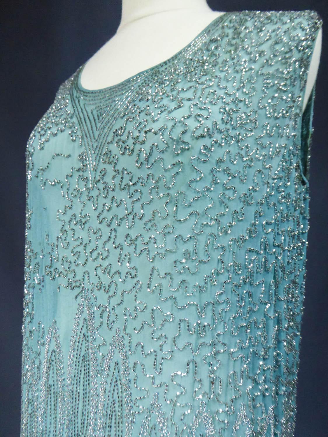 Beaded Charleston Flapper Dress from Art Deco French Period Circa 1920 For Sale 1