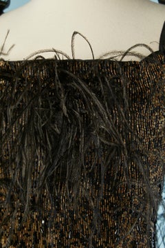 Beaded cocktail dress with black feather Lecoanet Hemant ( no brand tag)