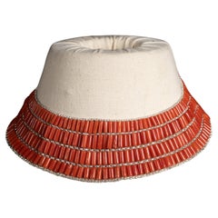 Beaded Coral and Sterling Silver Choker Necklace