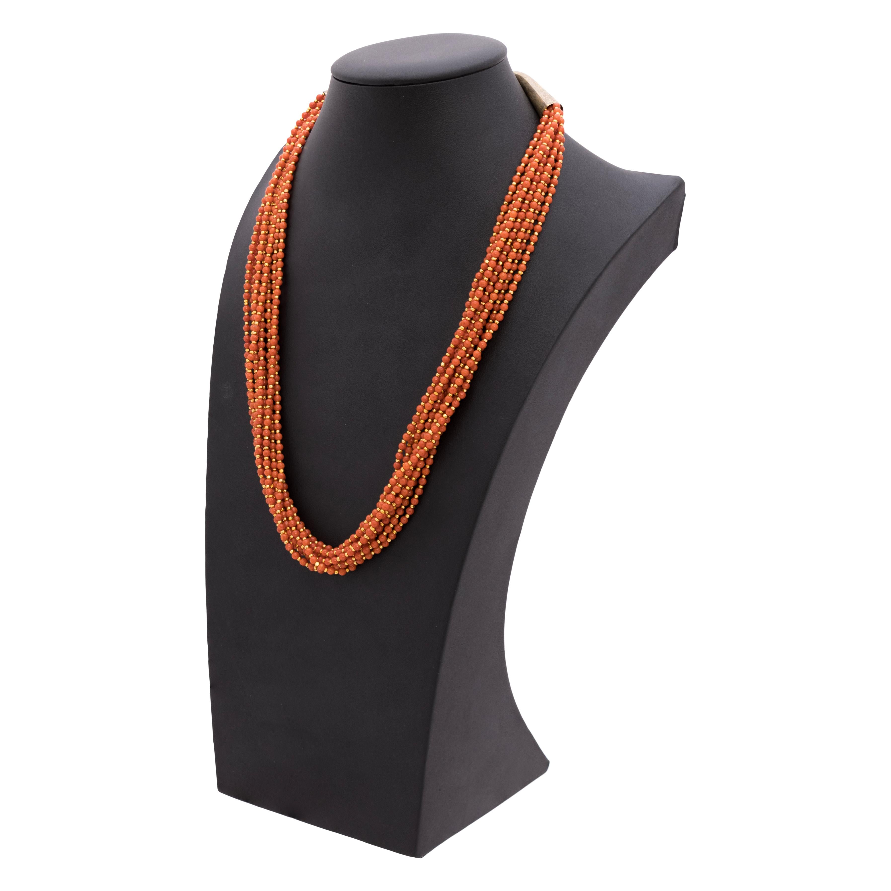 Collana di corallo con perline In condizioni buone in vendita a Coeur d Alene, ID