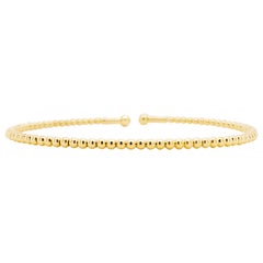 Bracelet manchette Bujukan fendu en or jaune 14 carats perlé, souple