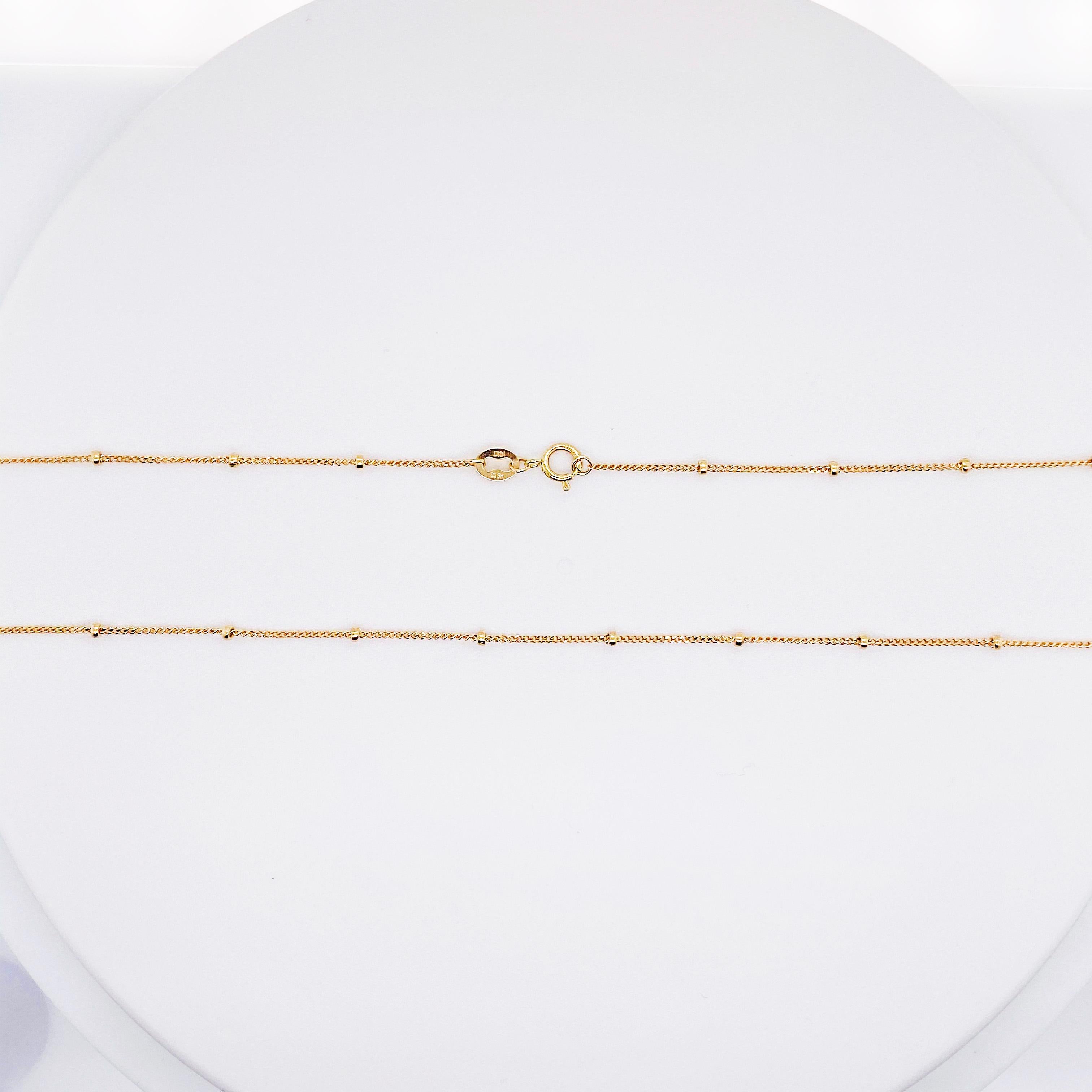 Perlenbesetzte Kurbelkette, 14 Karat massives Gelbgold, Best Selling Goldkette, 14 Karat im Zustand „Neu“ im Angebot in Austin, TX