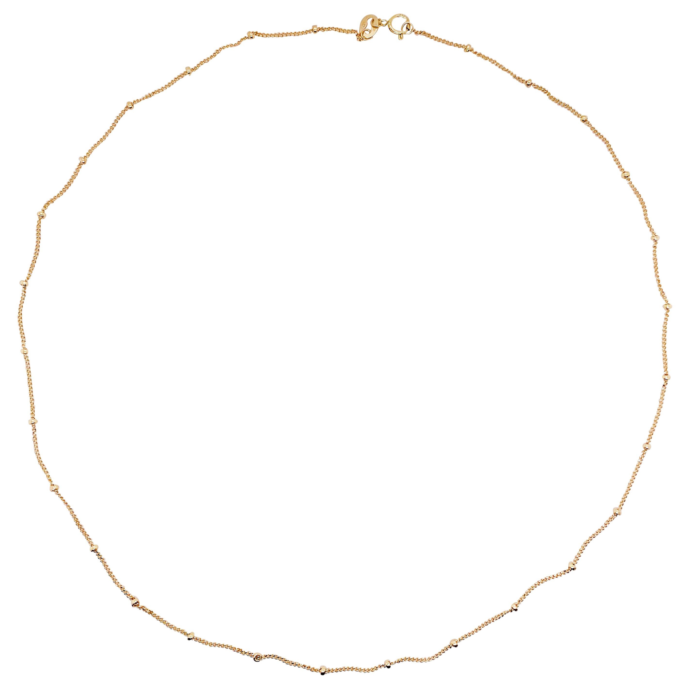 Beaded Curb Chain, 14 Karat Solid Yellow Gold, Best Selling Gold Chain, 14 Karat