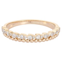 0.25ct Diamond Beaded Eternity 14K Yellow Gold Band Ring