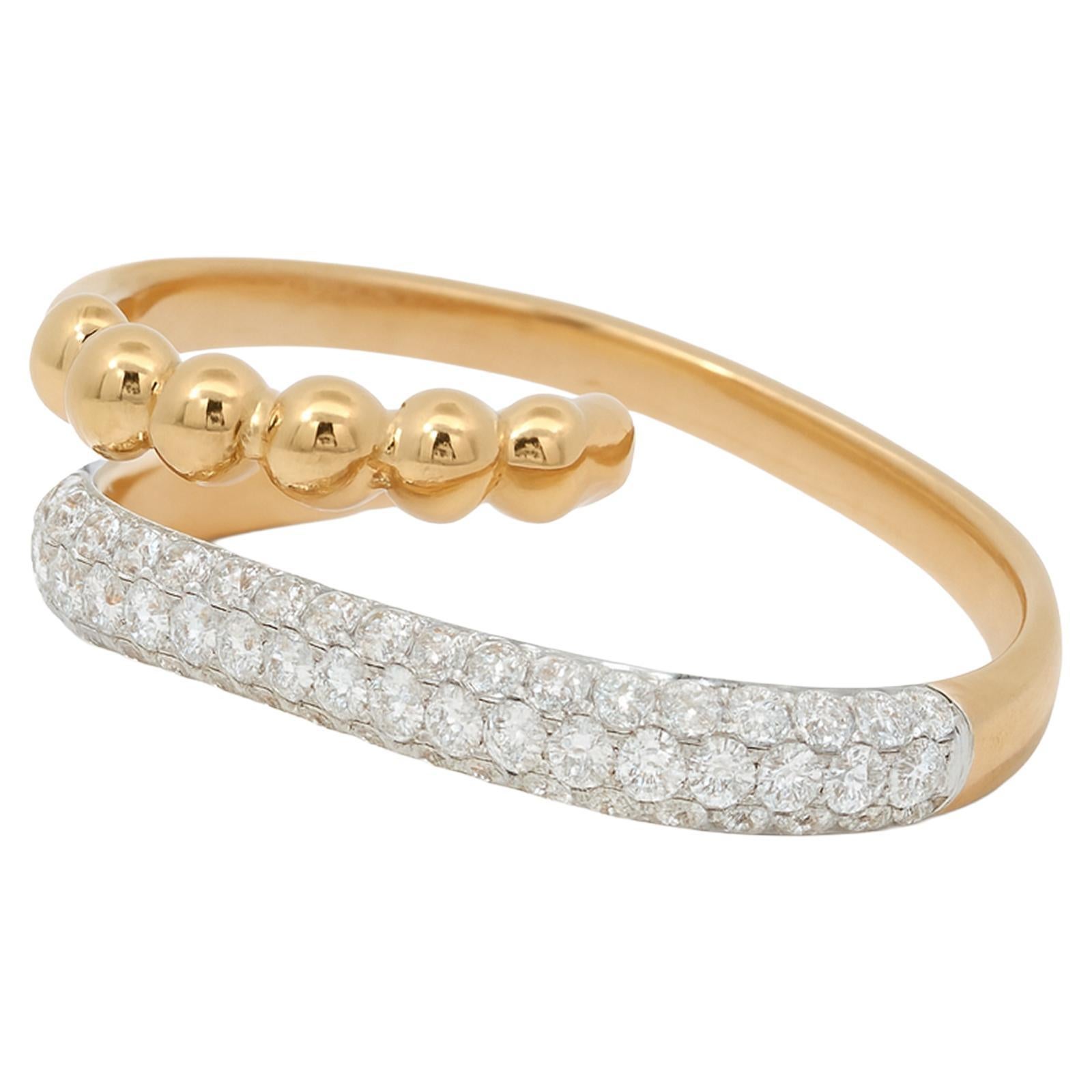 Beaded Diamond Open Ring - image 2