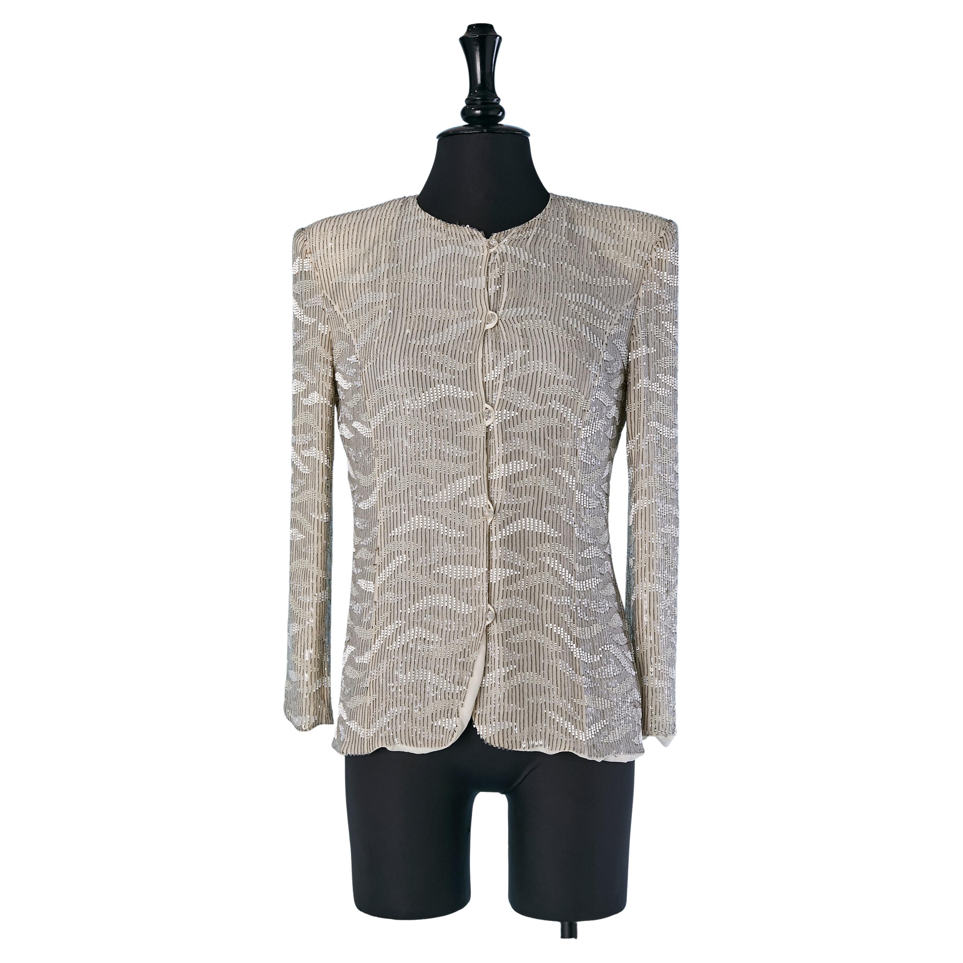 Beaded edge to edge evening jacket VALENTINO Miss V For Sale