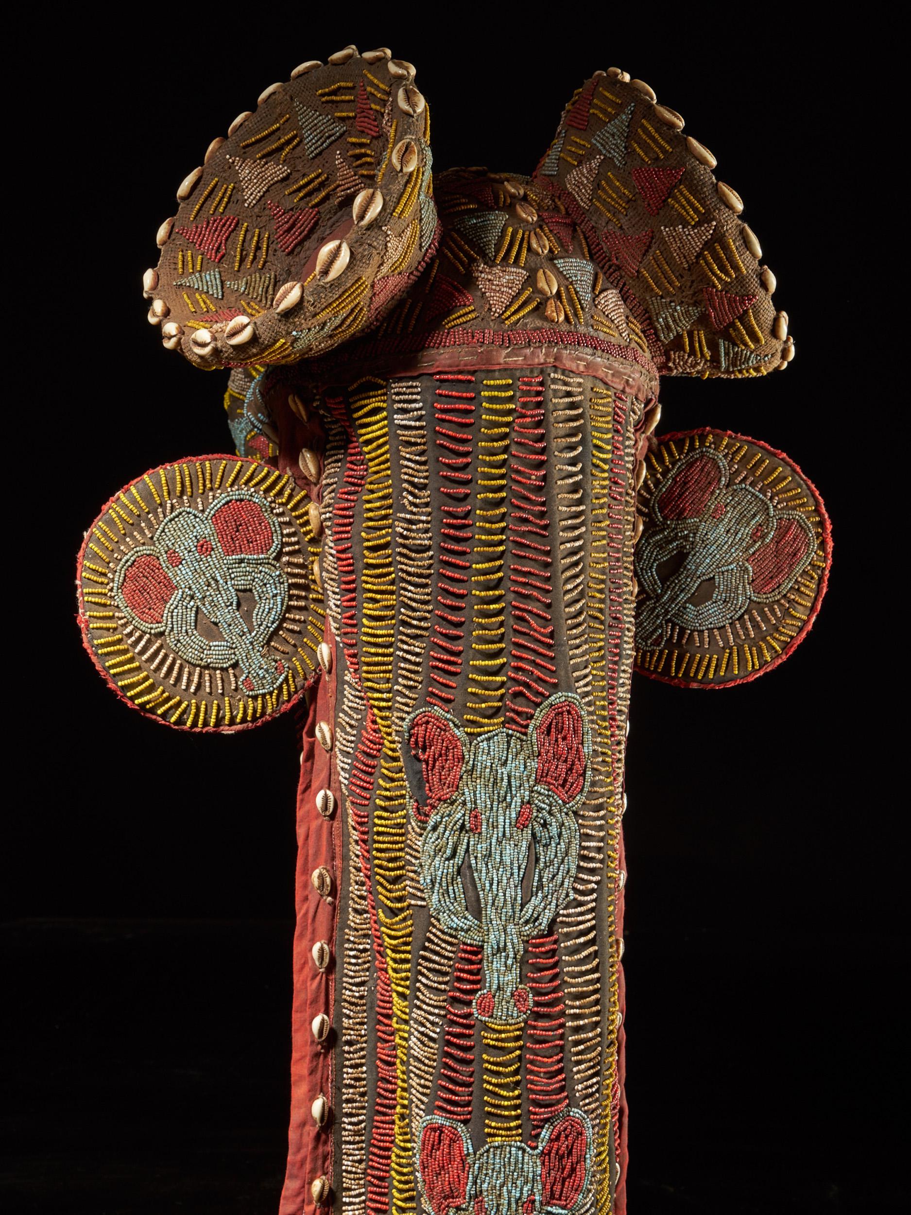 Hand-Crafted Beaded Elephant Mask, Grassland People, Cameroon