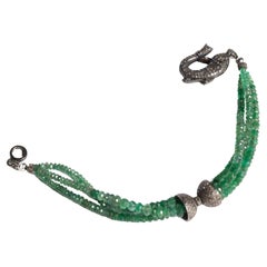 Beaded Emerald and Diamond Bracelet