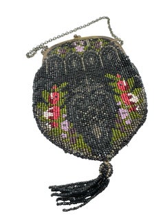 Perlenbesetzte Flapper Bag Antik Deutsch, frühes 20.