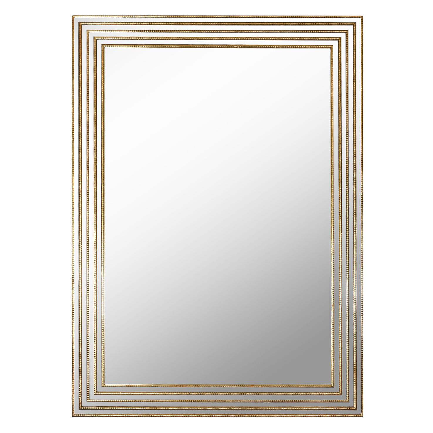 Miroir vintage à quadruple cadre en bois doré perlé Bon état - En vente à Locust Valley, NY