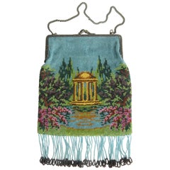 Beaded Handbag Germany circa 1920 Classical Garden Scene