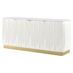 Beaded Hollywood Regency Four Door Credenza
