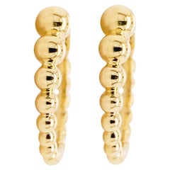 Beaded Huggie Earrings, 14 Karat Gold Beaded Huggie, Gabriel & Co. EG13580Y4JJ