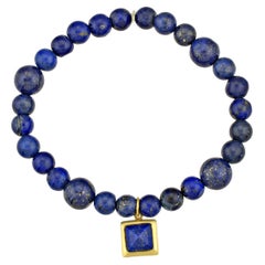 Beaded Lapis Charm Bracelet
