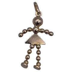 Vintage Beaded Moveable Girl Charm