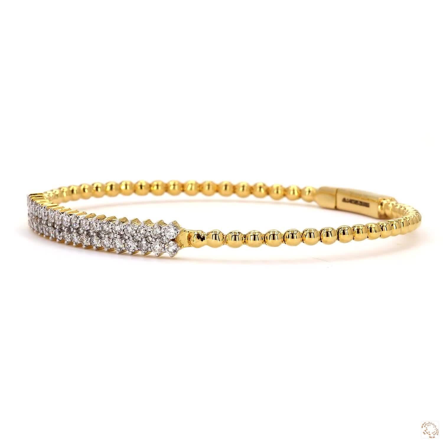 Beaded Natural Diamond Statement Stacking Bracele… - image 6