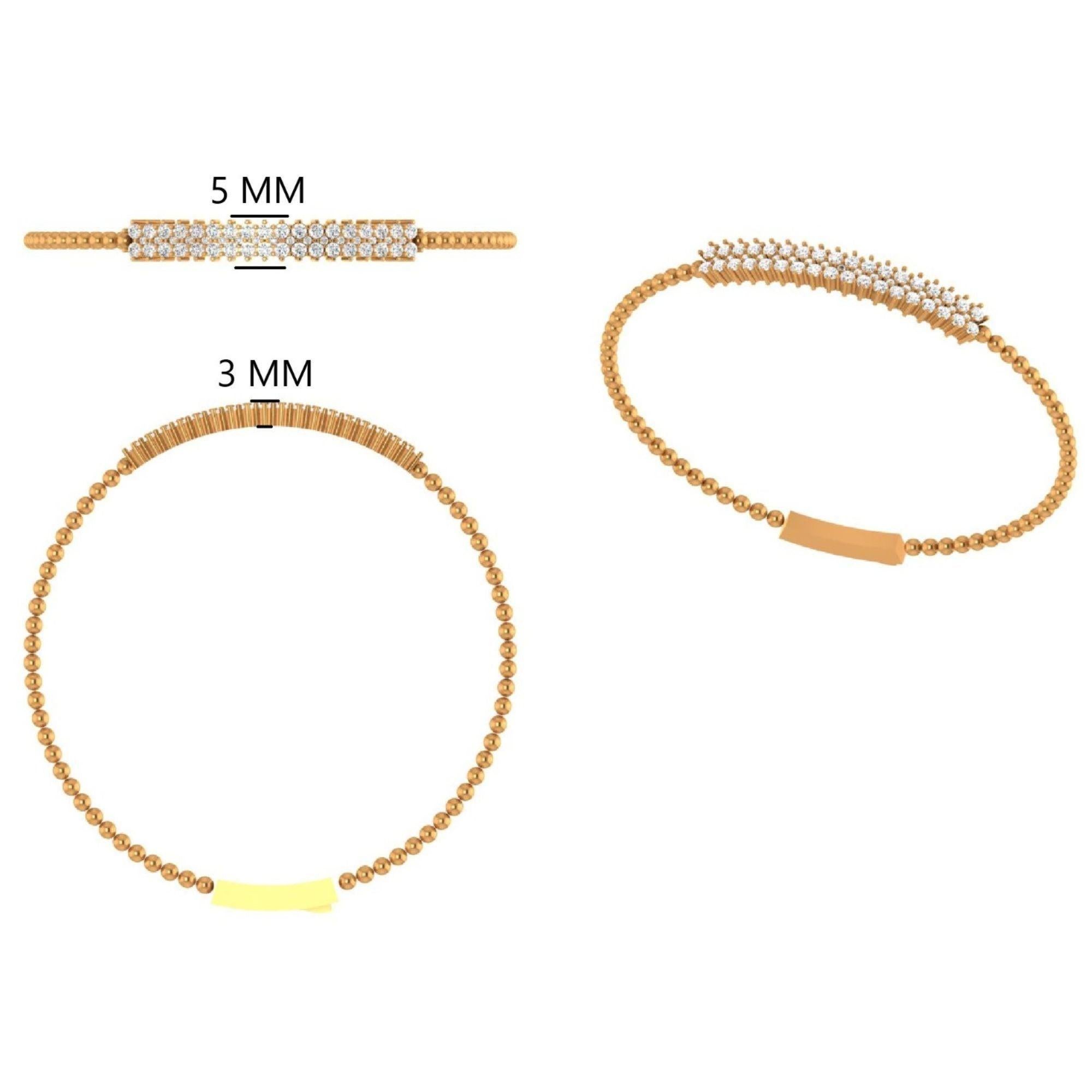 Beaded Natural Diamond Statement Stacking Bracele… - image 9